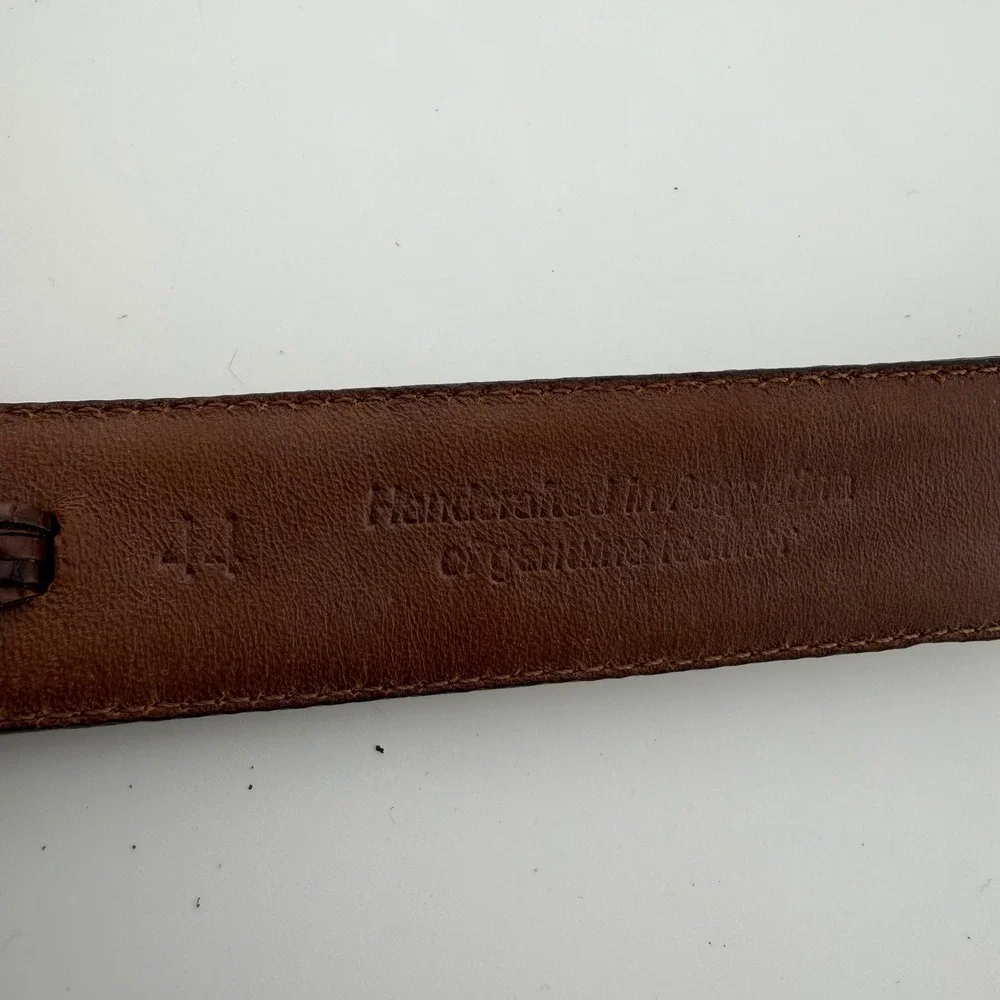 Paul Fredrick Leather Belt Mens 44 Tan Genuine Leather Handcrafted Argentina